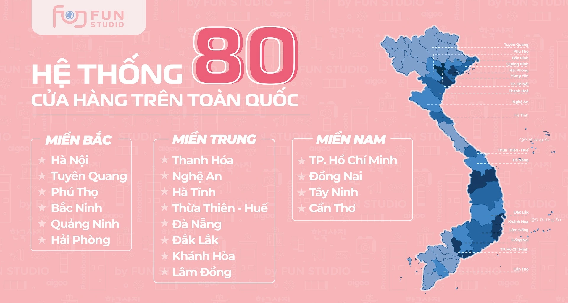 Hệ thống cửa hàng Fun Studio trên cả nước