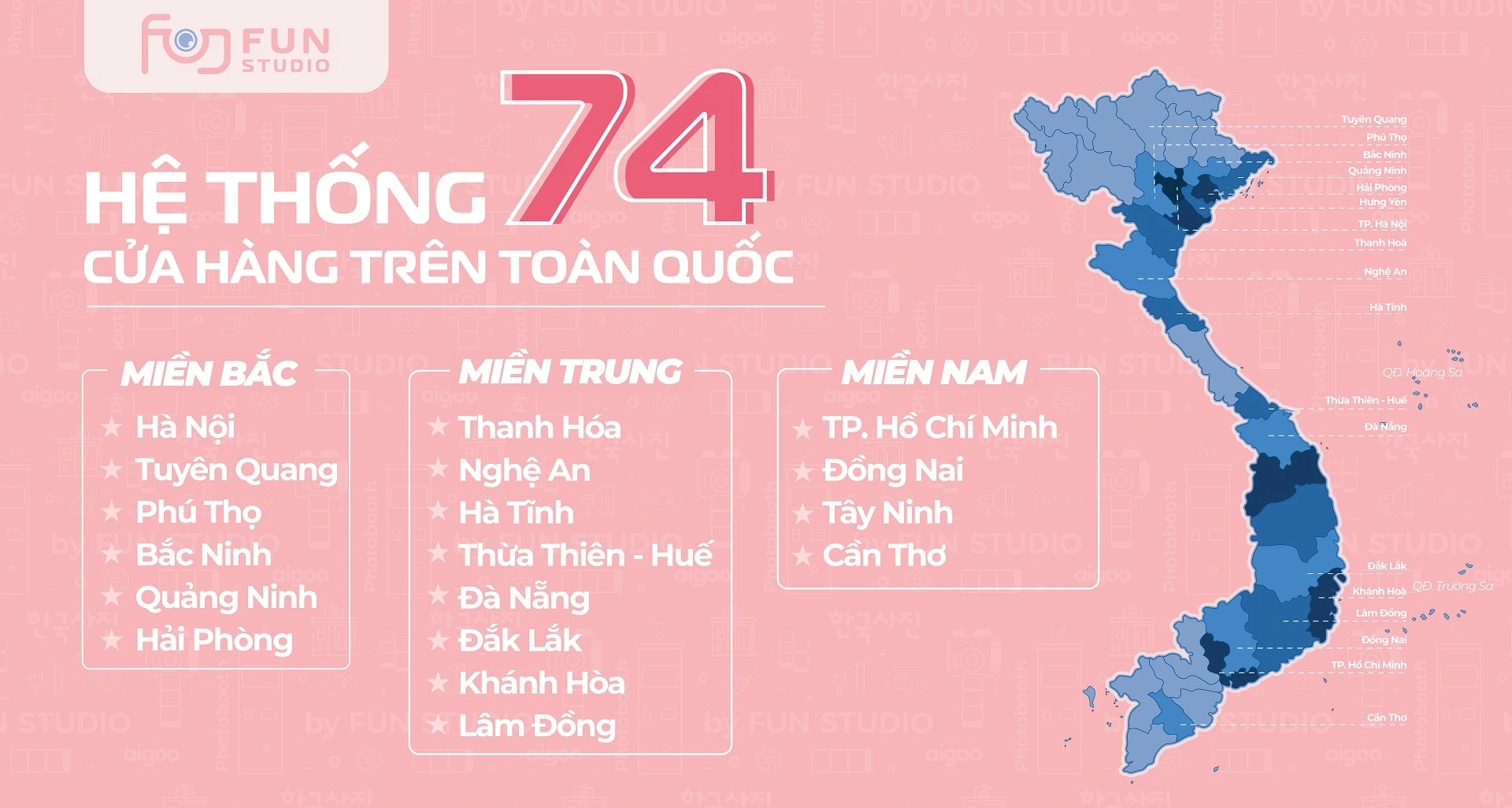 Hệ thống cửa hàng Fun Studio trên cả nước