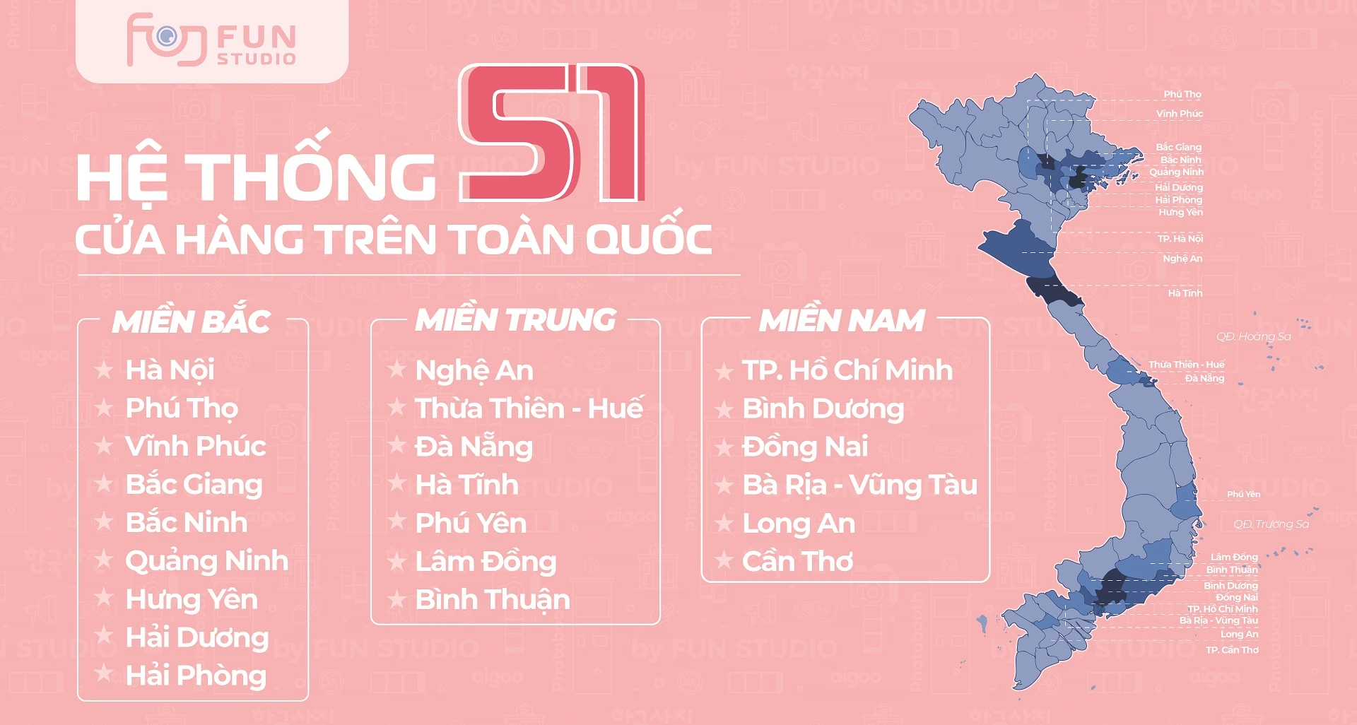 Hệ thống cửa hàng Fun Studio trên cả nước